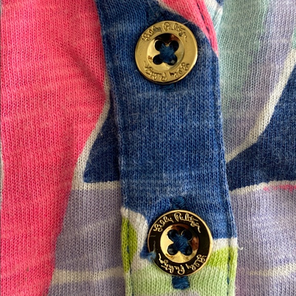 Lilly Pulitzer The Essie Dress in Indigo Sea Dreamin  smock neck gold buttons M - Picture 7 of 16